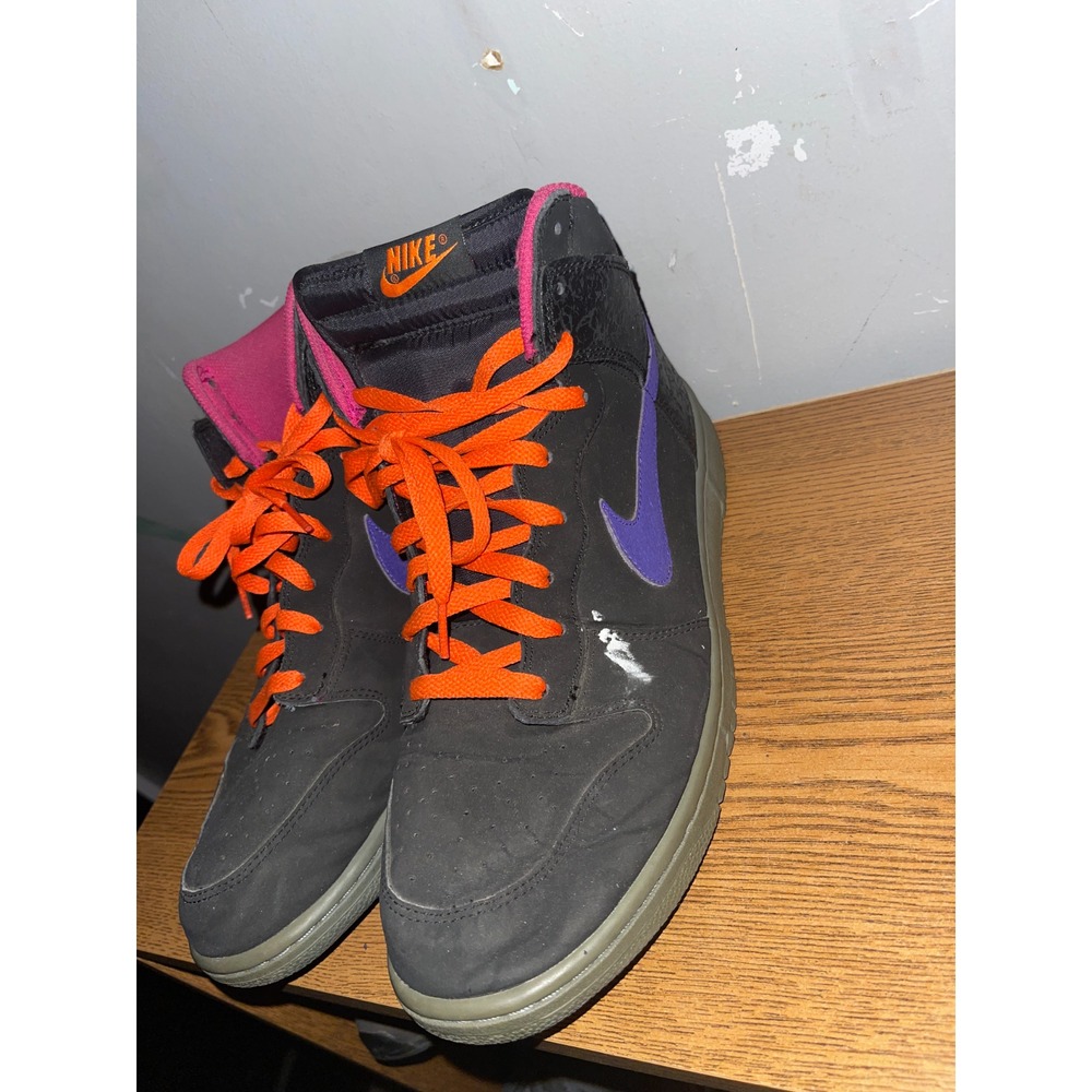 Nike Dunk‎ High Godzilla Size 13 Mens 2012 Black Purple Orange 317982-053 - Picture 2 of 16